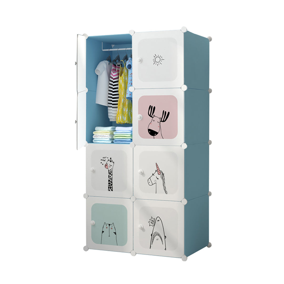 Soga 8 Cubes Portable Foldable Wardrobe Storage Blue