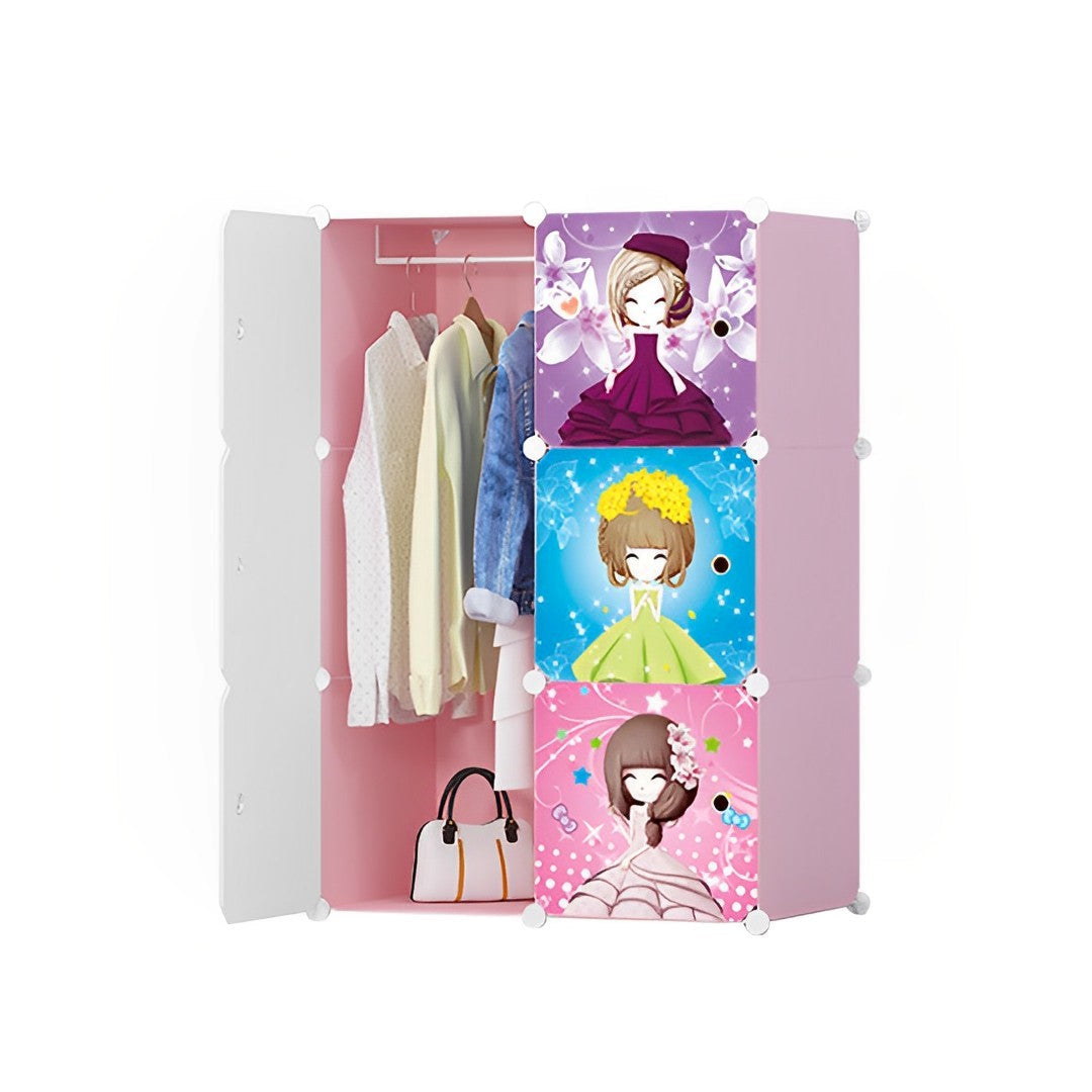 Soga 6 Cubes Princess Design Portable Foldable Wardrobe Storage
