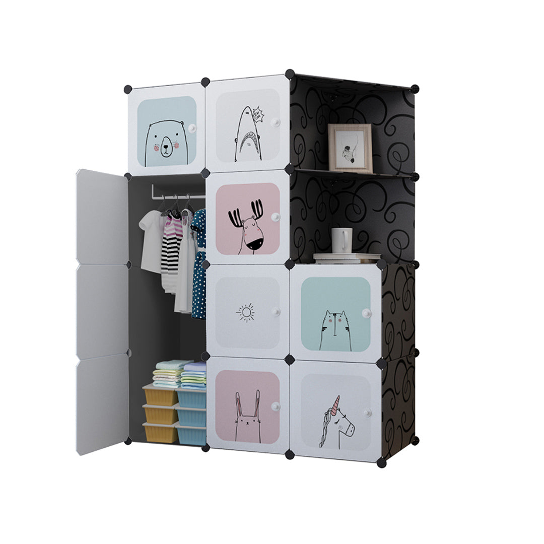 Soga 10 Cubes Portable Foldable Wardrobe Storage Black