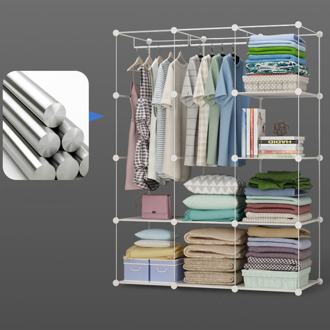Soga 10 Cubes Portable Foldable Wardrobe Storage with Doors White