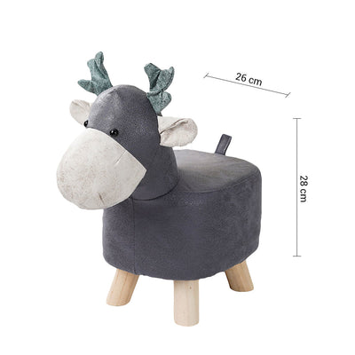 Soga Kids Animal Stool - Deer Character Grey
