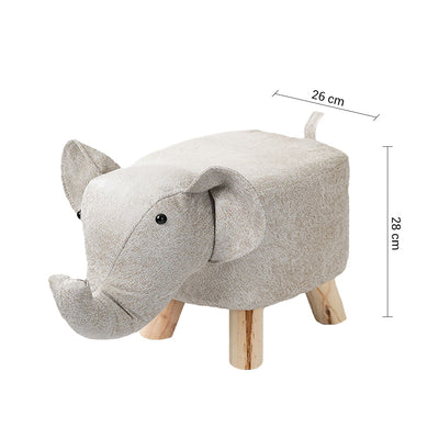 Soga 2x Kids Animal Stool - Elephant Character Beige
