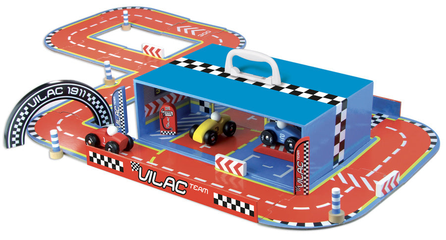 Race Track Set in Suitcase by Vilac