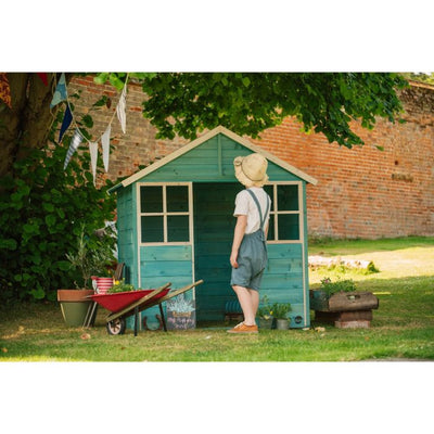 Garden Hut Wooden Cubby House - Teal by PlumPlay