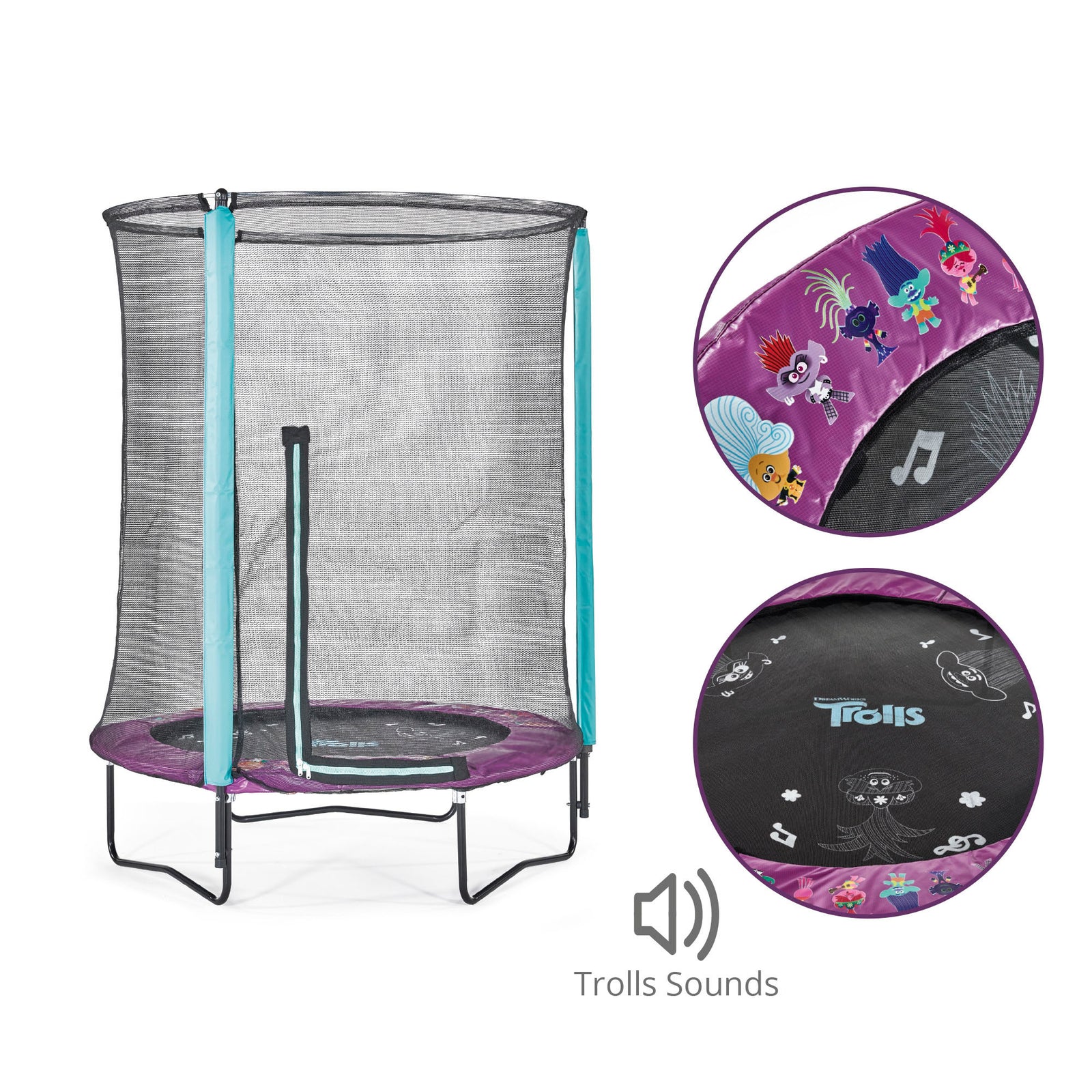 Plum® TROLLS 4.5ft Junior Trampoline with Sound