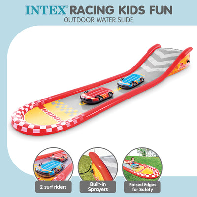 Intex 57167NP Racing Fun 5.6m Outdoor Water Slide with Body Boards