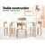 Table and Chairs Set Kids Furniture 5pcs - White by Keezi