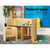 Keezi 3PCS Kids Table and Chairs Set Multifunctional Storage Desk