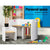 Keezi Table and Chairs Set Shelf Storage 3pcs - White