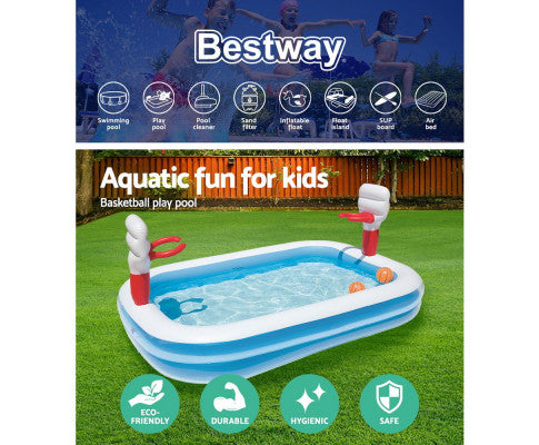 Bestway Inflatable Play Pool Kids Pool Swimming Basketball Play Pool