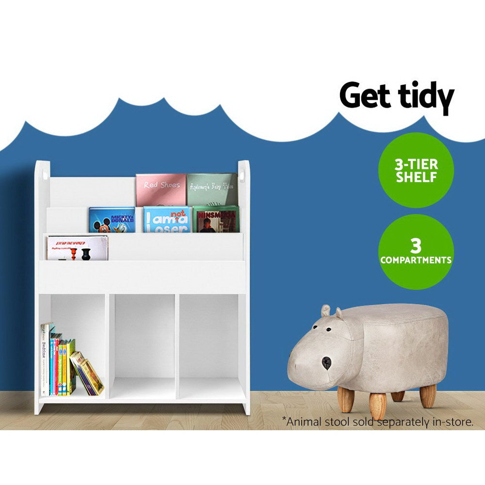 Keezi Kids Bookshelf and Toys Storage Organizer - White