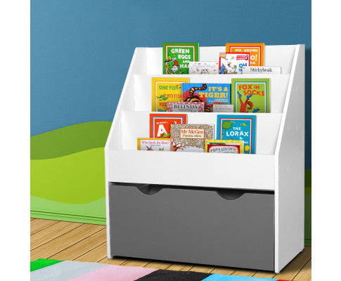 Keezi 3 Tiers Kids Bookshelf Magazine Rack Children Bookcase Organiser Storage