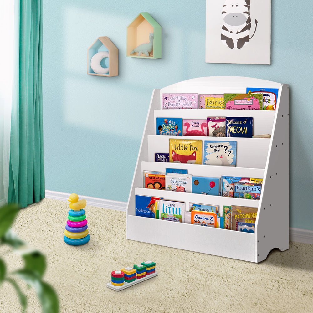 5 Tiers Kids Bookshelf Magazine Rack Shelf Organiser Bookcase Display by Keezi