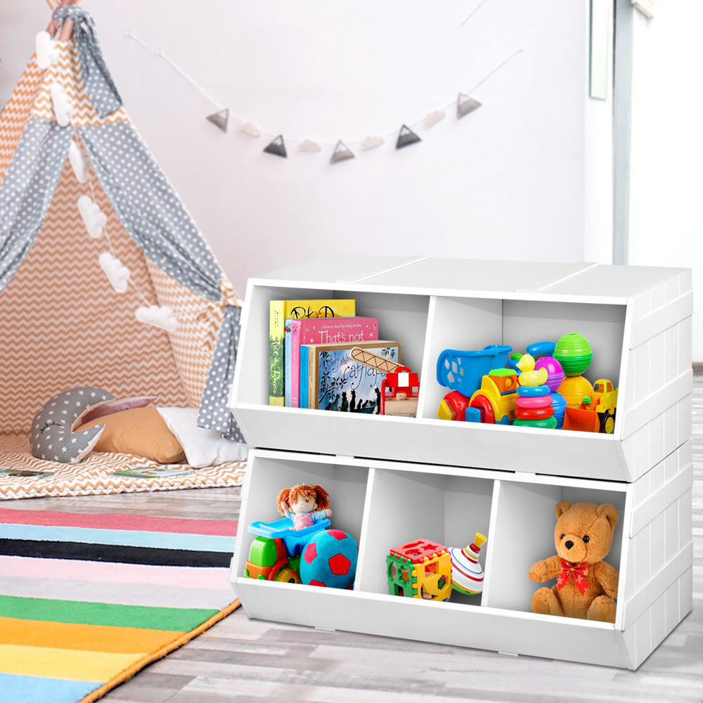 Keezi Kids Toy Box Bookshelf Storage Bookcase Organiser Display Stackable