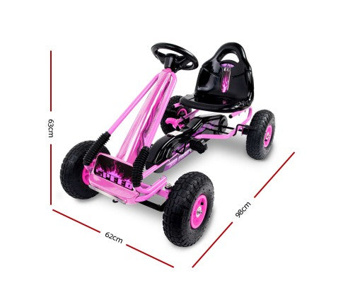 Rigo Kids Pedal Go Kart Pink SPEEDY with Free Customized Plate