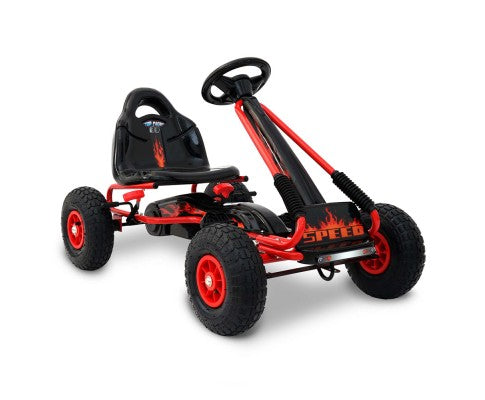Rigo Kids Pedal Go Kart Tyre Red with Free Customized Plates