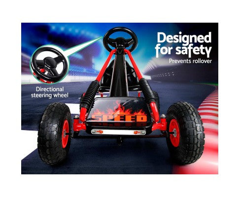Rigo Kids Pedal Go Kart Tyre Red with Free Customized Plates