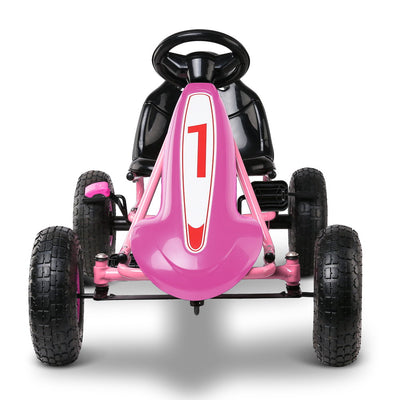 Rigo Kids Pedal Go Kart Pink with Free Customized Plate