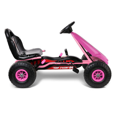 Rigo Kids Pedal Go Kart Ride On Toys Racing Car Adjustable Seat Pink