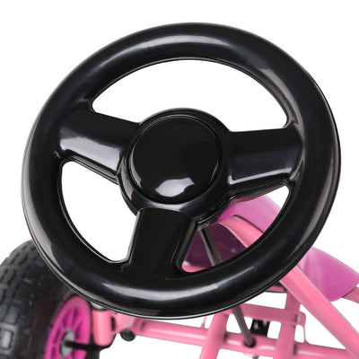 Rigo Kids Pedal Go Kart Pink with Free Customized Plate