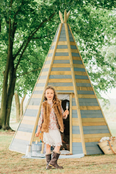 Grand Wooden Teepee Hideaway by Plum Play