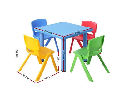 5 Piece Kids Table and Chair Set - Blue by Keezi