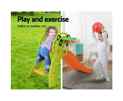 Slide and Basketball Hoop Play Set - Orange by Keezi