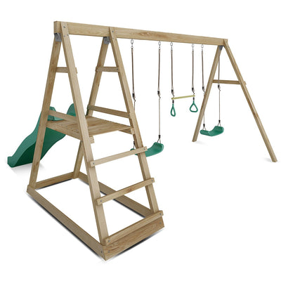 Lifespan Kids Winston 4-Station Timber Swing Set with Slide