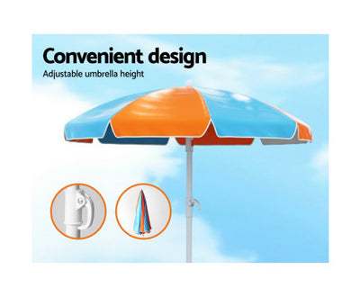 Keezi Kids Outdoor Picnic Table with Umbrella and Water Sand Pit Box