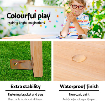 Kids Wooden Picnic Table Set Natural by Keezi