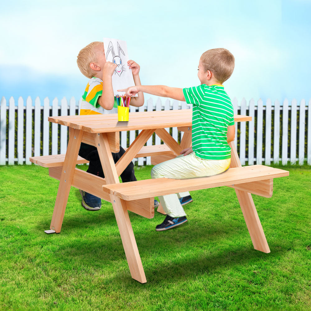 Childrens table and store bench set