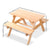 Kids Wooden Picnic Table Set Natural with Umbrella by Keezi