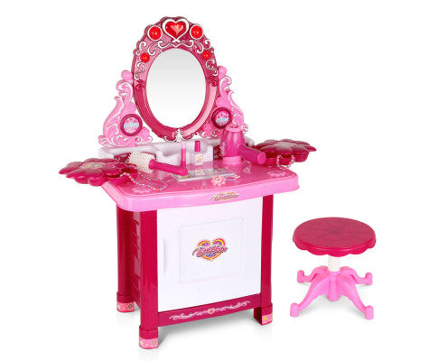 Keezi Kids Pretend Makeup Play Set Dressing Table Chair Girls Toys Children
