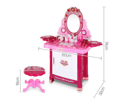 Princess Make Up Dresser 30 Piece - Pink by Keezi