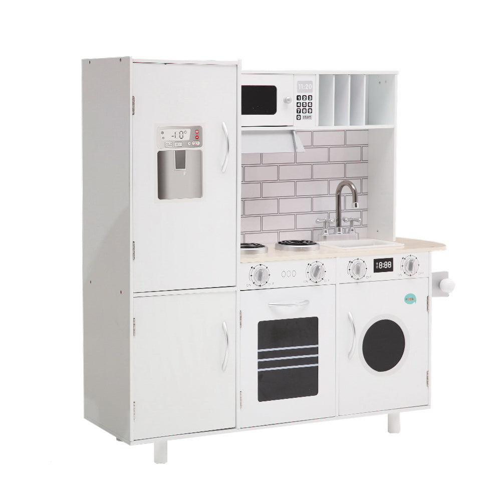 Wooden Kitchen Play Set with Oven - White by Keezi