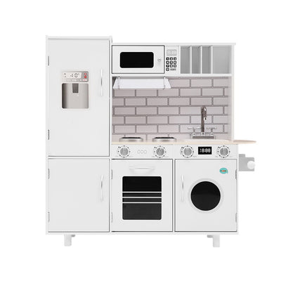 Wooden Kitchen Play Set with Oven - White by Keezi