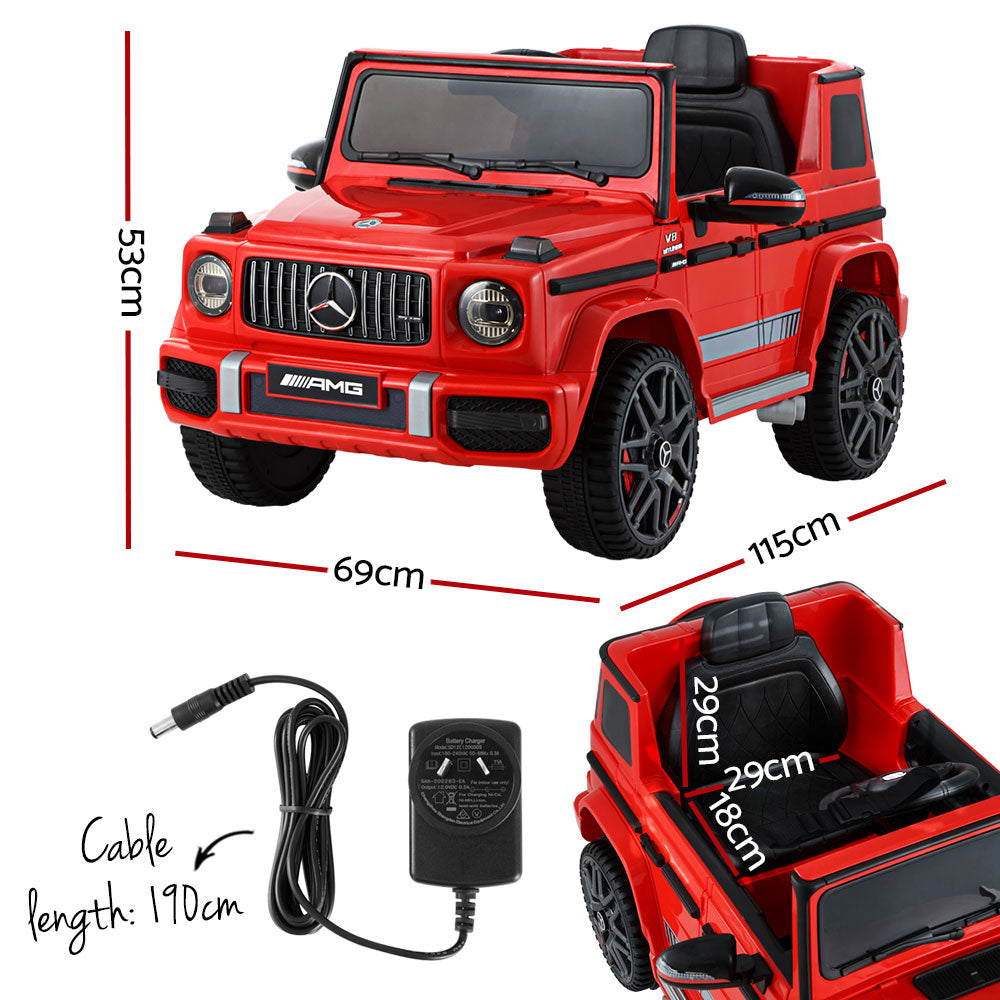 Kids Electric Ride On Car Mercedes-Benz Licensed AMG G63 Toy Cars Remote Red with Free Customized Plates