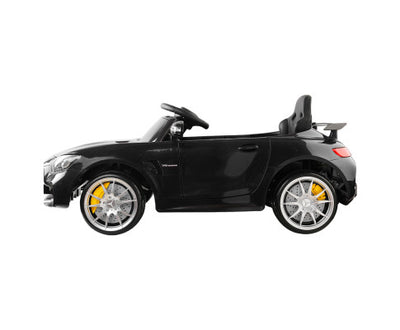 Kids Electric Ride On Car Mercedes-Benz AMG GTR Licensed Toy Cars 12V Black with Free Customized Plates