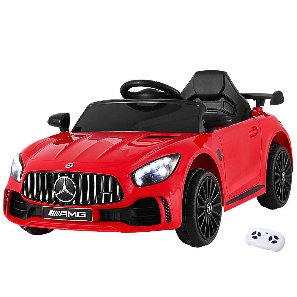 Kids Electric Ride On Car Mercedes-Benz AMG GTR Licensed Toy Cars Remote Red with Free Customized Plates