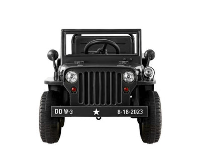 Rigo Kids Electric Ride On Car Jeep Military Off Road Toy Cars Remote 12V Black
