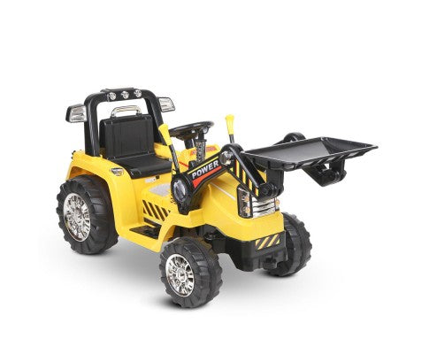 Rigo Kids Electric Ride On Car Bulldozer Digger Loader Remote 6V Yellow