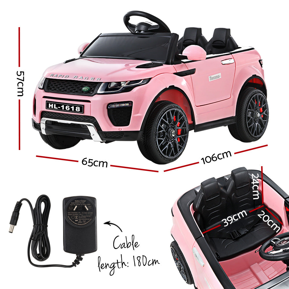 Rigo Kids Electric Ride On Car Range Rover-inspired Toy Cars Remote 12V Pink with Free Customized Plates