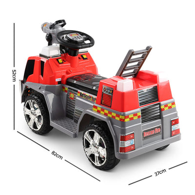 Fire Truck Electric Toy Car - Red & Grey - Ride On - Kids Toys Warehouse - kidstoyswarehouse