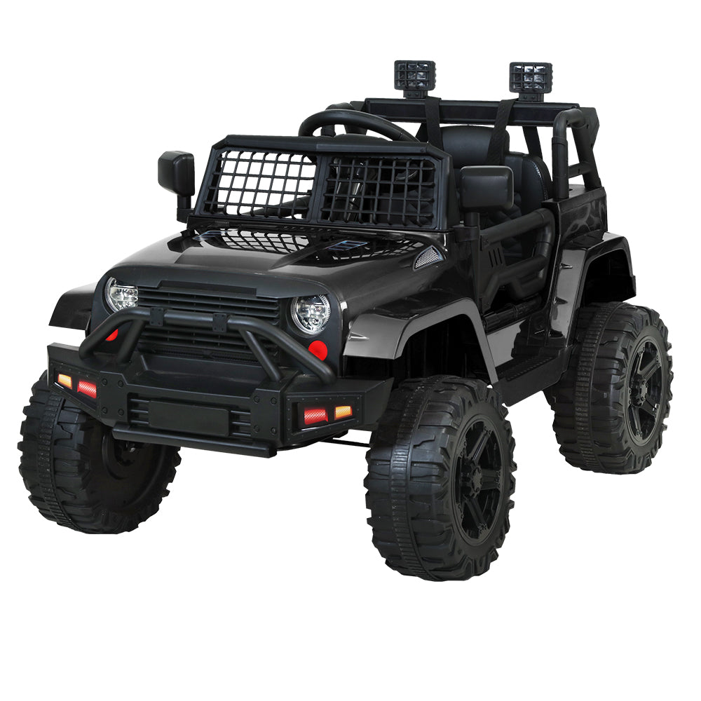 Rigo Kids Electric Ride On Car Jeep Toy Cars Remote 12V Black with Free Customized Plates