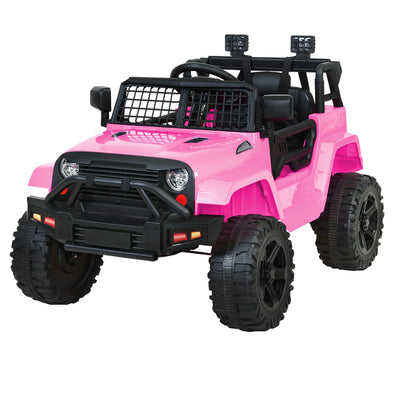 Rigo Kids Electric Ride On Car Jeep Toy Cars Remote 12V Pink with Free Customized Plates
