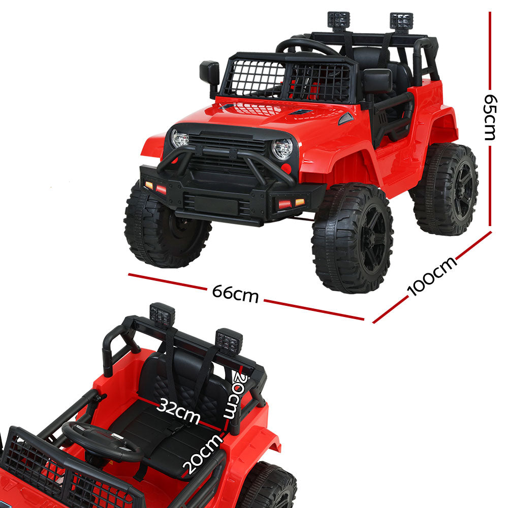 Rigo Kids Electric Ride On Car Jeep Toy Cars Remote 12V Red with Free Customized Plates