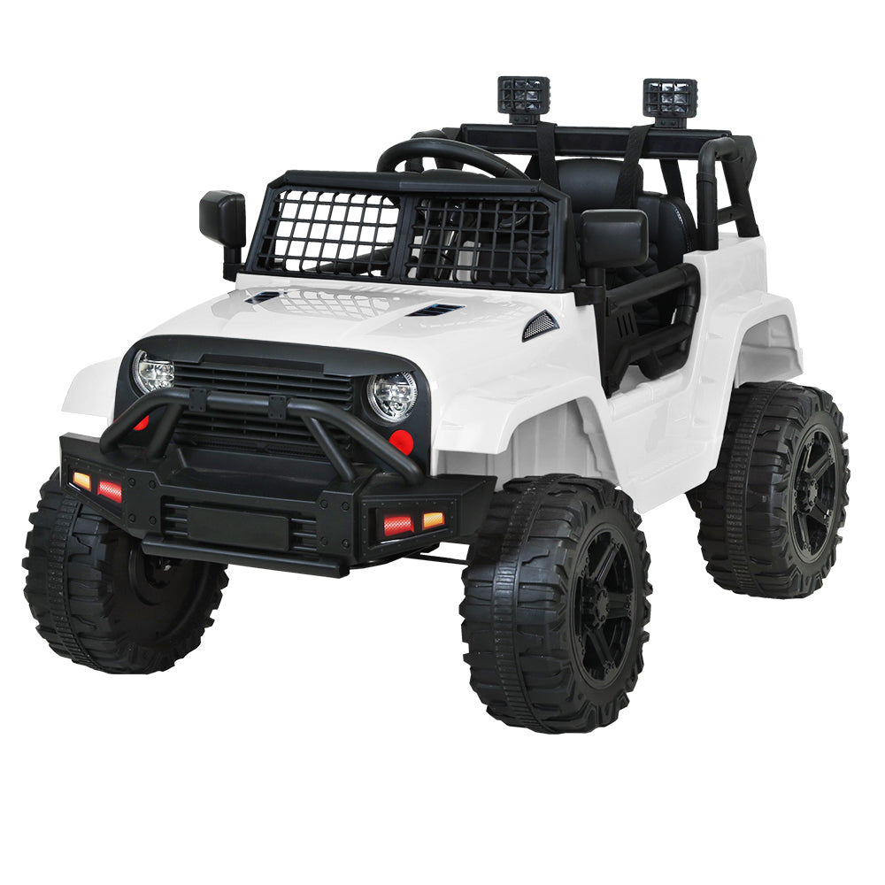 Rigo Kids Electric Ride On Car Jeep Toy Cars Remote 12V White with Free Customized Plates