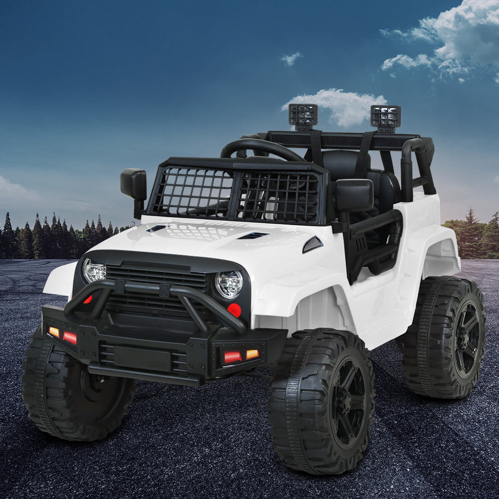 Rigo Kids Electric Ride On Car Jeep Toy Cars Remote 12V White