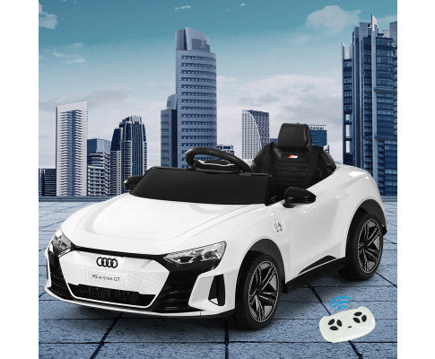 Audi Ride On Car RS e-tron GT Licensed 12V - White with with Free Customized Plate