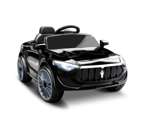 Rigo Kids Electric Ride On Car Maserati-inspried Toy Cars Remote 12V Black with Free Customized Plates